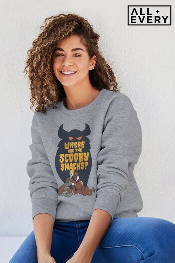 All + Every Heather Grey Scooby Doo Halloween Where Are The Scooby Snacks Women's Sweatshirt (Q32052) | £32