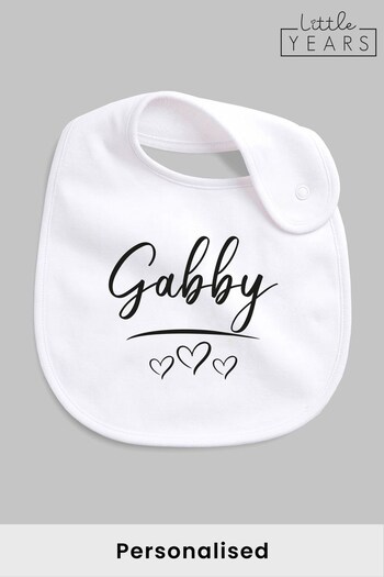 Personalised Name & Heart Bib by Little Years (Q32357) | £10