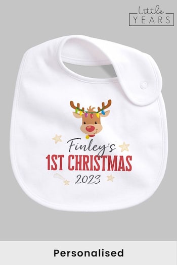 Personalised Chrismas Rudolf Bib by Little Years (Q32380) | £10