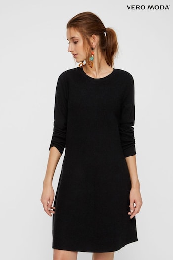 VERO MODA Black Long Sleeve Knitted Swing Dress (Q32475) | £40