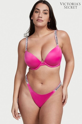Victoria's Secret Fuchsia Frenzy Pink Smooth Brazilian Shine Strap Knickers (Q32498) | £10