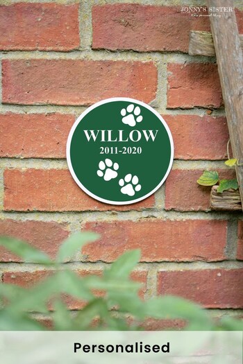 Personalised Round Metal Pet Memorial Wall Plaque by Jonny's Sister (Q32638) | £34