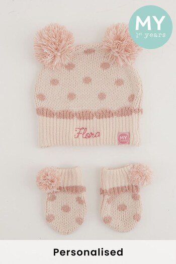 Personalised Hat and Mitt Set by My 1st Years (Q32643) | £22