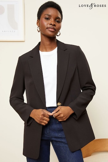 Een shirt met kleine stukjes kant en mesh ⭐ Heb je vragen over het product Black Relaxed Single Breasted Blazer (Q32879) | £62