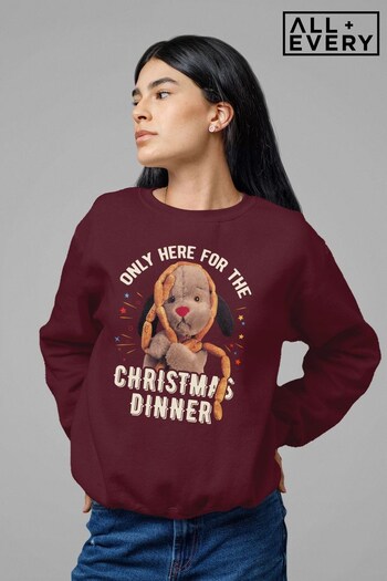 All + Every Burgundy Sooty Christmas Sweep Only Here For The Christmas Dinner Women's Sweatshirt (Q32911) | £36