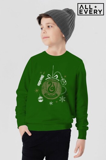 All + Every Bottle Green Harry Potter Christmas Slytherin Kids Sweatshirt (Q32928) | £26