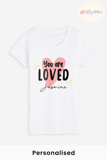 Personalised Valentines "You are Loved" T-Shirt by Dollymix (Q33164) | £17