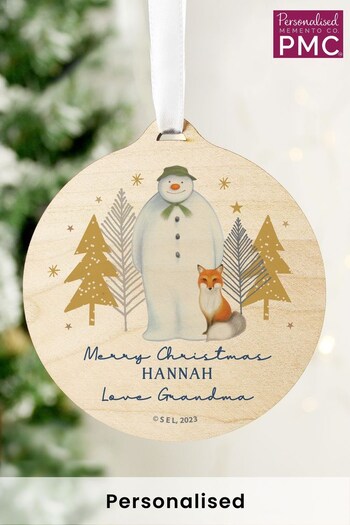 Personalised The Snowman Wooden Bauble Exclusive To Next by PMC (Q33229) | £10