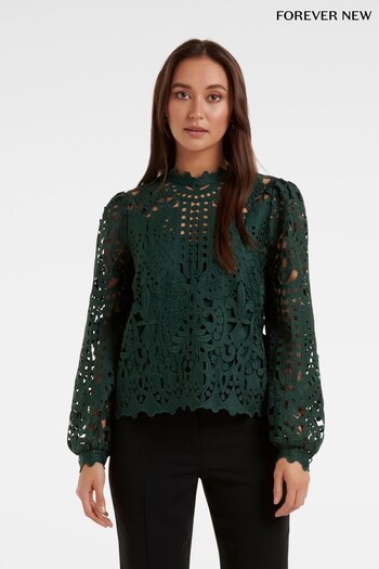Forever New Green Sophie Lace Shell Blouse (Q33408) | £65