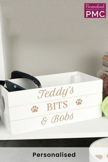 Personalised Santa Paws White Wooden Crate by PMC (Q33582) | £20
