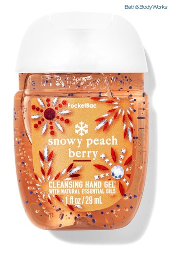 Bath & Body Works Snowy Peach Berry PocketBac Cleansing Hand Gel 1 fl oz / 29 mL (Q33587) | £4