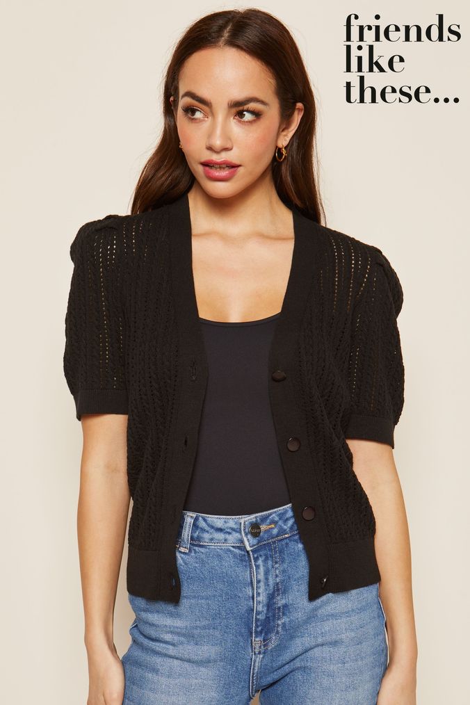Buy Women s Black Short Sleeve Cardigans Online Next UK