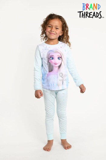 Brand Threads Blue Frozen Elsa Super-Soft Long Pyjama Set (Q33751) | £15