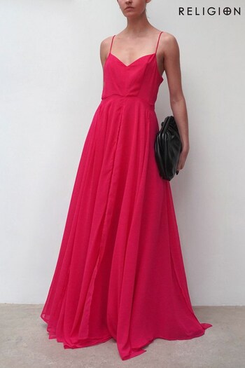 Religion Pink Infamous Olsen Full Layer Maxi Dress (Q33761) | £100