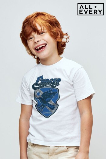 All + Every White Harry Potter Quidditch Ravenclaw Crest Chaser Kids T-Shirt (Q33821) | £18