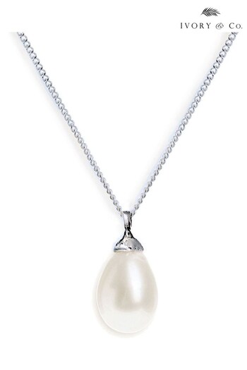 Ivory & Co Silver Westbury Pearl Drop Pendant (Q33884) | £30