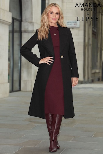 Lipsy Black Single Button Long Tailored Coat (Q34011) | £90