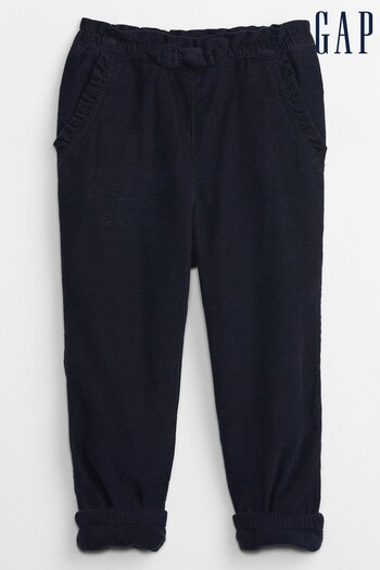 Gap Navy Blue Elasticated Waist Corduroy detachable-pouch Trousers (Q34020) | £25