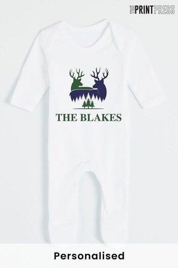 Personalised Christmas Baby Sleepsuit by The Print Press (Q34087) | £20