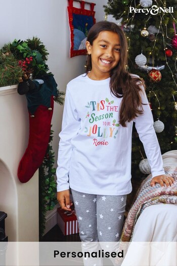 Tis The Season Personalised Pyjama set for Kids by Percy & Nell (Q34222) | £28