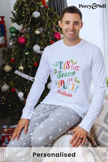 Tis The Season Personalised Pyjama set for Men by Percy & Nell (Q34228) | £36
