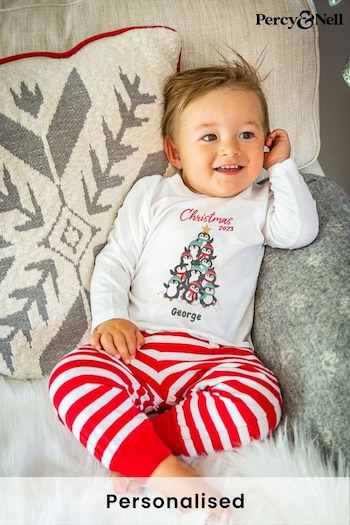 Personalised Penguins Pyjama Set for Babies by Percy & Nell (Q34241) | £26