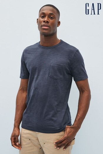 Gap Blue Lived-In Short Sleeve Pocket Crewneck T-Shirt (Q34265) | £12