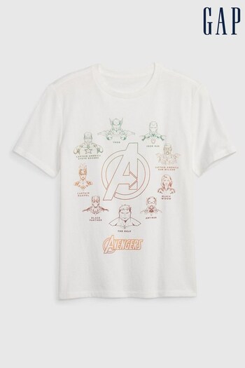 Gap White Avengers Graphic Short Sleeve T-Shirt (Q34550) | £14