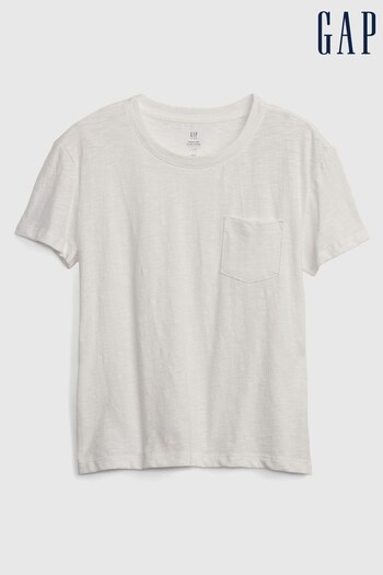 Gap White Organic Cotton Short Sleeve Pocket T-Shirt (Q34603) | £4