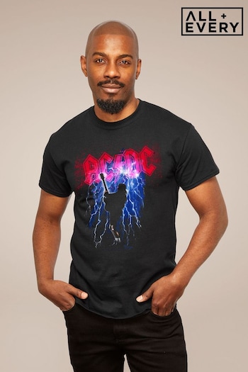 All + Every Black ACDC Thunderstruck Men's Music T-Shirt (Q34709) | £24