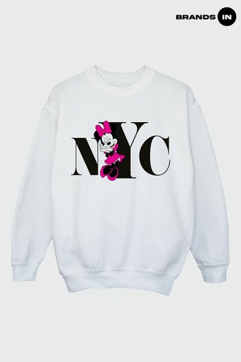 Brands In WHITE Disney Minnie Mouse NYC Women White Sweatshirt (Q34721) | £36