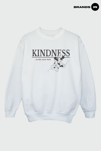 Brands In WHITE Disney Minnie Mouse Kindness is New Rich Girls White Sweatshirt (Q34722) | £25