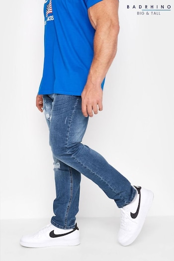 BadRhino Big & Tall Blue Ripped Stretch Jeans paco (Q34849) | £33