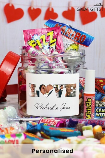 Personalised 'LOVE' Photo Gift - Retro Sweet Taster Jar by Great Gifts (Q34882) | £13