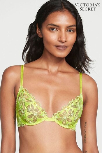 Victoria's Secret Limelight Green Floral Embroidered Demi Bra (Q34969) | £59