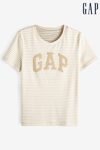 Gap Beige Organic Cotton Gap Logo Crew Neck T-Shirt (Q35095) | £20