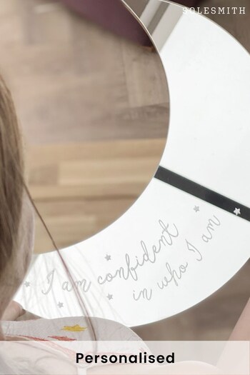 Personalised Personalised Affirmation Moon Mirror by Solesmith (Q35315) | £34