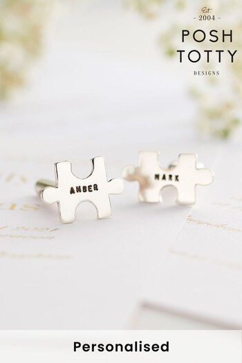 Personalised Jigsaw Cufflinks by Posh Totty (Q35417) | £89