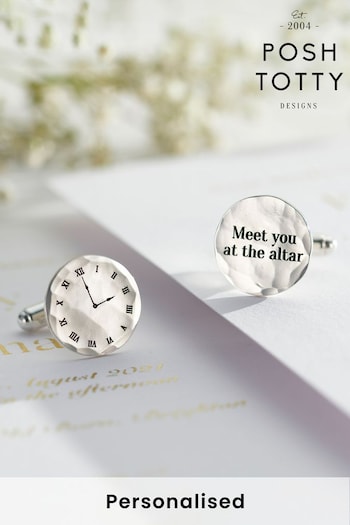 Personalised Wedding Special Time Cufflinks by Posh Totty (Q35419) | £69
