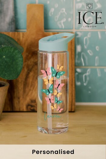 Personalised Butterflies Water Bottle by ICE London (Q35443) | £14
