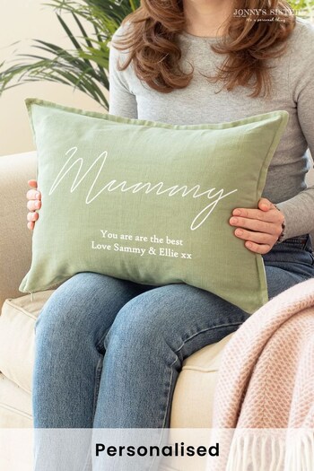 Personalised Green & Floral Cushion (Q35451) | £45