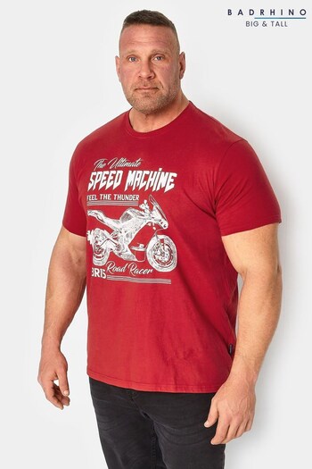 BadRhino Big & Tall Red Speed Machine T-Shirt (Q35467) | £17