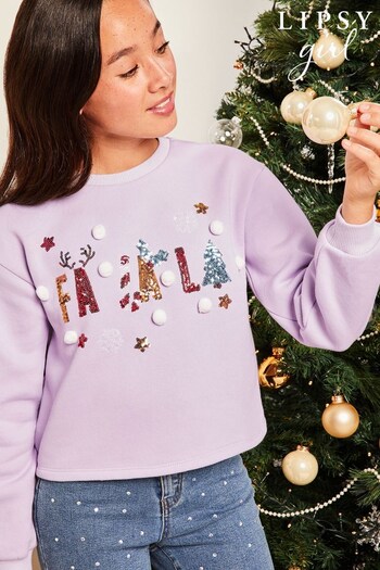 Lipsy Purple Christmas Sweatshirt (Q35468) | £22 - £28