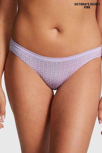 Victoria's Secret PINK Pastel Lilac Purple Cable Knit Seamless Bikini Knickers (Q35642) | £9