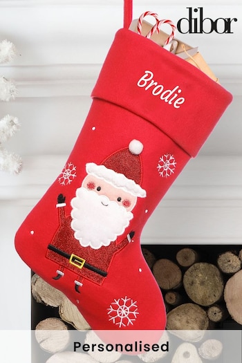 Personalised Red Santa Claus Character Stocking by Dibor (Q35676) | £19