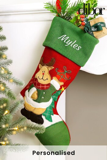 Personalised Traditional Reindeer Character Stocking by Dibor (Q35678) | £19