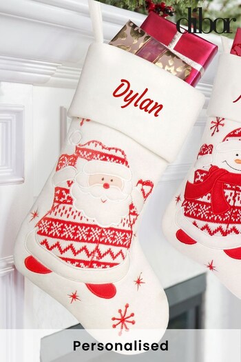 Personalised White Santa Claus Character Stocking by Dibor (Q35679) | £19