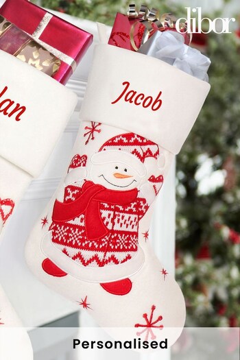Personalised White Snowman Character Stocking by Dibor (Q35680) | £19
