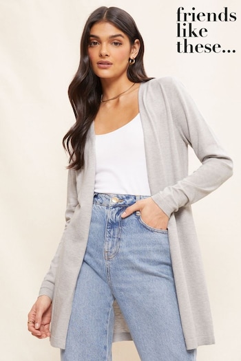 Cups & Mugs Grey Long Sleeve Lightweight Cardigan (Q35699) | £32