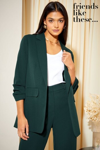 Friends Like These Forest Green Edge to Edge Tailored Blazer (Q35808) | £44